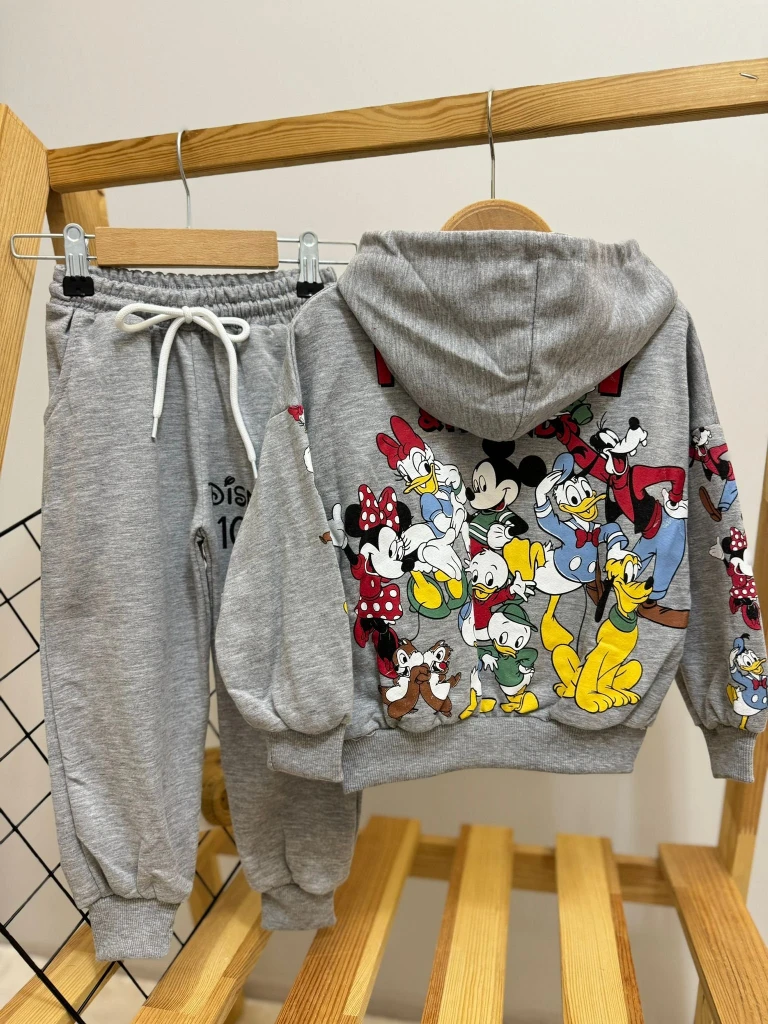 Zara Mickey Disney Baskılı Kız Çocuk Mevsimlik İkili Takım - GRİ
