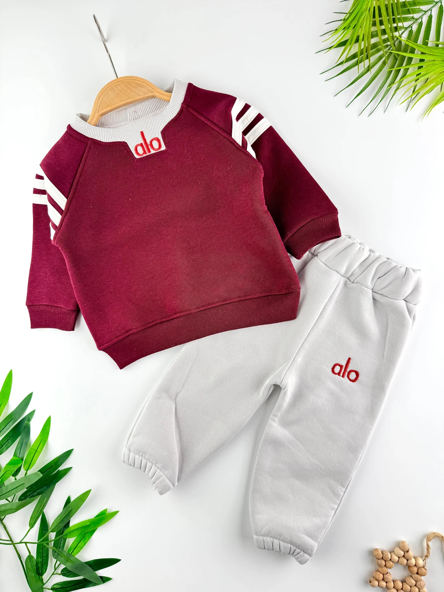 3 İp İçi Şardonlu Kışlık Marka 2’li Erkek Bebek Takım - BORDO