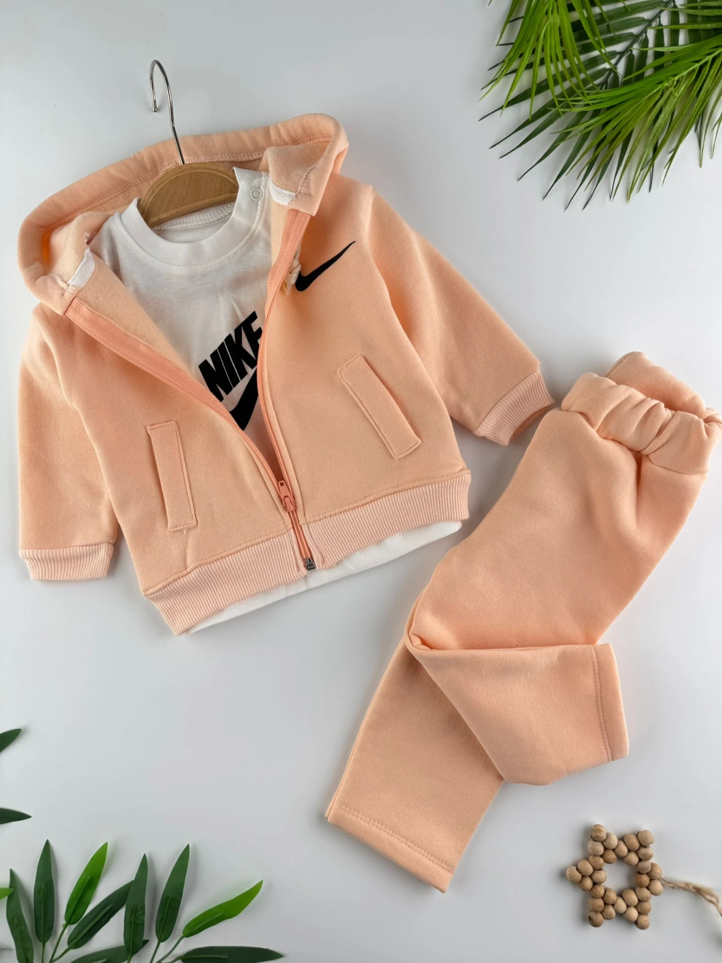 Marka Bol Paça Baskı Detaylı 3 İp Şardonlu Kışlık Kız Bebek 3'lüTakım - YAVRUAĞZI