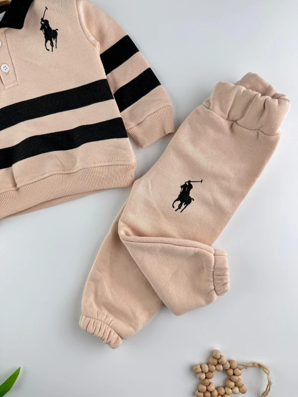 3 İp İçi Şardonlu Kışlık Marka Polo Yaka 2’li Erkek Bebek Takım - SÜTLÜ KAHVE