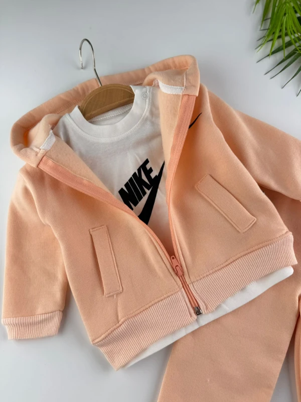 Marka Bol Paça Baskı Detaylı 3 İp Şardonlu Kışlık Kız Bebek 3'lüTakım - YAVRUAĞZI