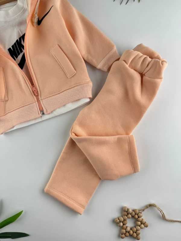 Marka Bol Paça Baskı Detaylı 3 İp Şardonlu Kışlık Kız Bebek 3'lüTakım - YAVRUAĞZI