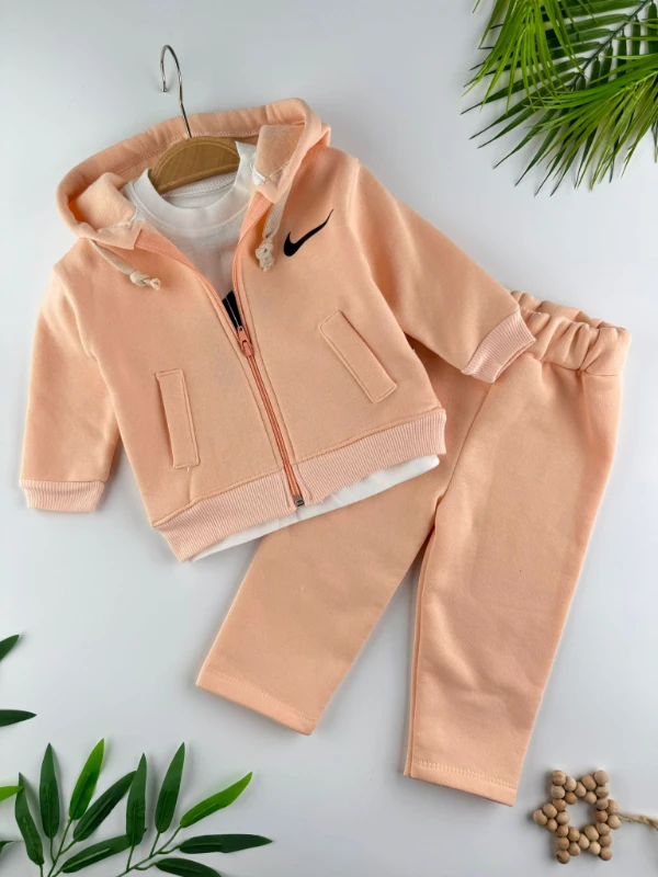 Marka Bol Paça Baskı Detaylı 3 İp Şardonlu Kışlık Kız Bebek 3'lüTakım - YAVRUAĞZI