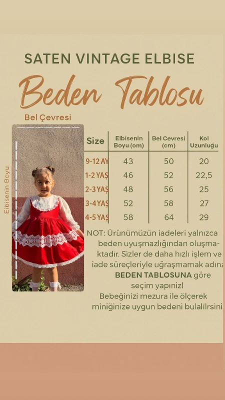 Kız Bebek Elbise Uzun Kollu Vintage Kabarık Saten Doğum Günü Özel Gün Düğün Bayramlık Çocuk Elbise - PEMBE