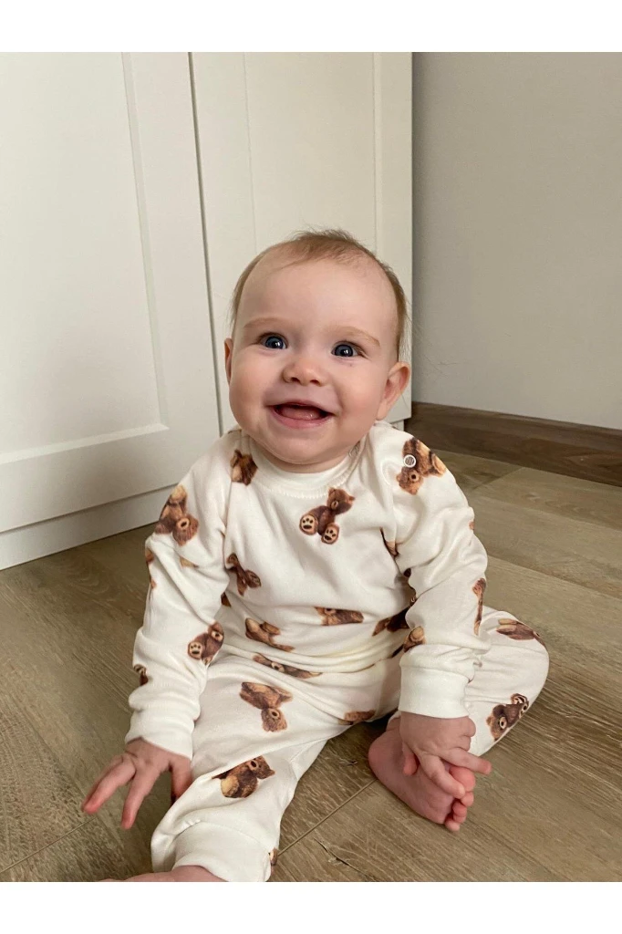 %100 Pamuk Mevsimlik Unisex Pinterest Takım - KAHVERENGİ