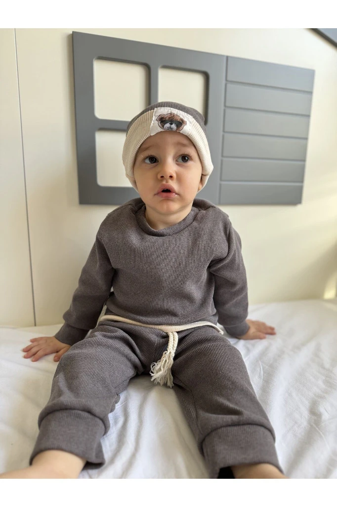 Pamuklu Bereli Bebek ve Çocuk 3'lü Takım - VİZON