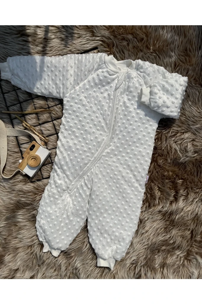 Unisex Nohut Bebek/çocuk Uyku Tulumu - BEYAZ