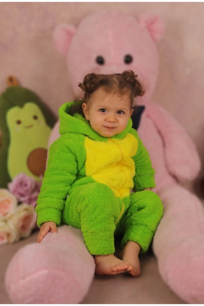 Welsoft Peluş Unisex Fermuarlı Dinazor Bebek Uyku Tulumu - YEŞİL