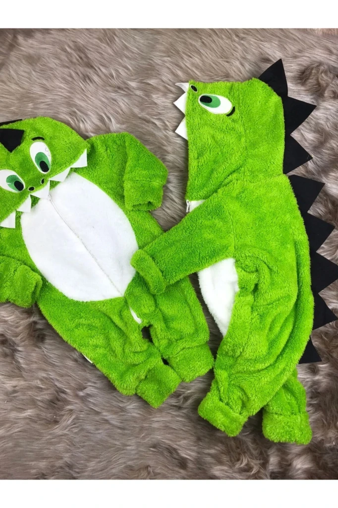 Welsoft Peluş Unisex Fermuarlı Timsah Bebek Uyku Tulumu - YEŞİL