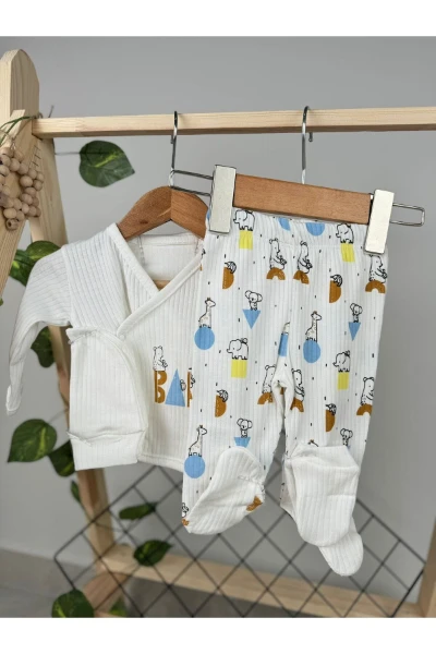 Baby Animal Desenli Yenidoğan 5'li Set - RENKLİ