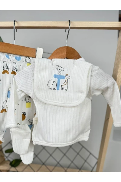 Baby Animal Desenli Yenidoğan 5'li Set - RENKLİ