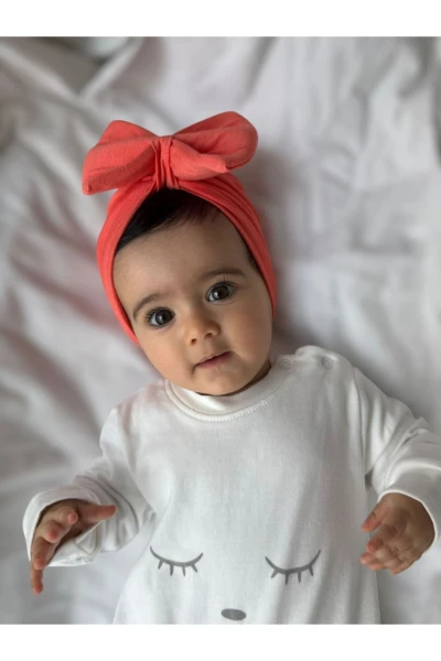 Bebek Çift Kat Fiyonklu Bebek Bone - NARÇİÇEĞİ