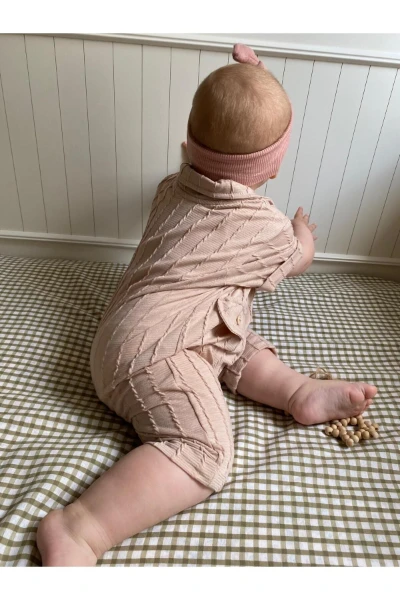 Cep Kapaklı Düğmeli Kız Bebek Tulum - GÜLKURUSU