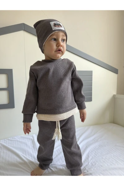 Pamuklu Bereli Bebek ve Çocuk 3'lü Takım - VİZON