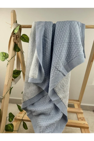 Unisex Model 3/6 Ay Battaniyeli Şapkalı Tulum Set - MAVİ