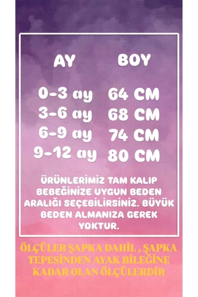 Wellsoft Peluş Unisex Fermuarlı Kışlık Bebek Uyku Tulumu Bebek Tulumu Çocuk Tulumu Çocuk Kostümü - SARI