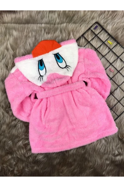Welsoft Kız Ördek Çocuk Sabahlık Bornoz - PEMBE