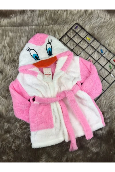 Welsoft Kız Ördek Çocuk Sabahlık Bornoz - PEMBE