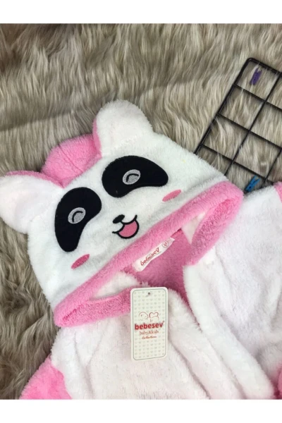 Welsoft Kız Panda Çocuk Sabahlık Bornoz - PEMBE