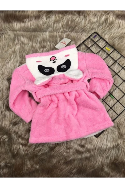 Welsoft Kız Panda Çocuk Sabahlık Bornoz - PEMBE