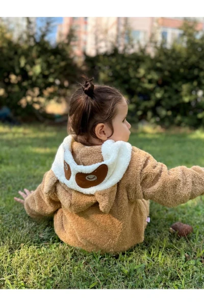 Welsoft Peluş Unisex Fermuarlı Panda Bebek Uyku Tulumu - KAHVERENGİ