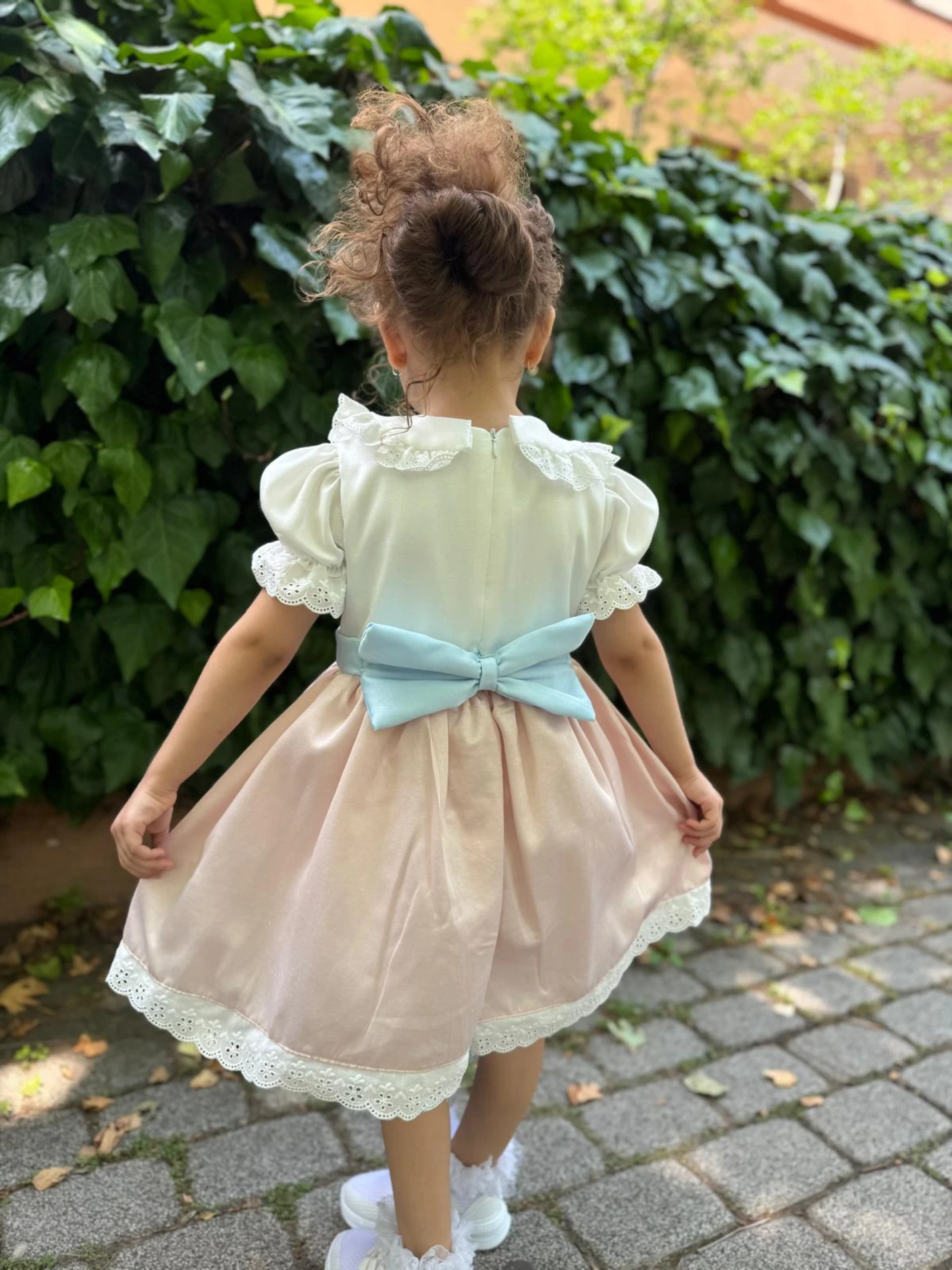 Yazlık Elbise Kısa kollu Tüllü Tütü Astarlı Kız Çocuk Elbise Bebek Giyim Kız Bebek Elbise - RENKLİ