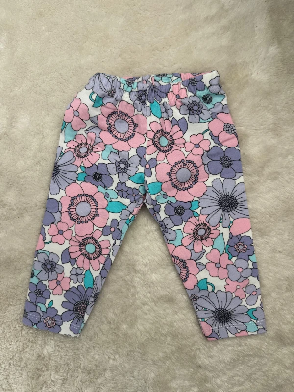 Lucy Girl Baskılı Fiyonk Detaylı Kız Bebek Taytlı Yazlık Kız Bebek İkili Takım - LİLA