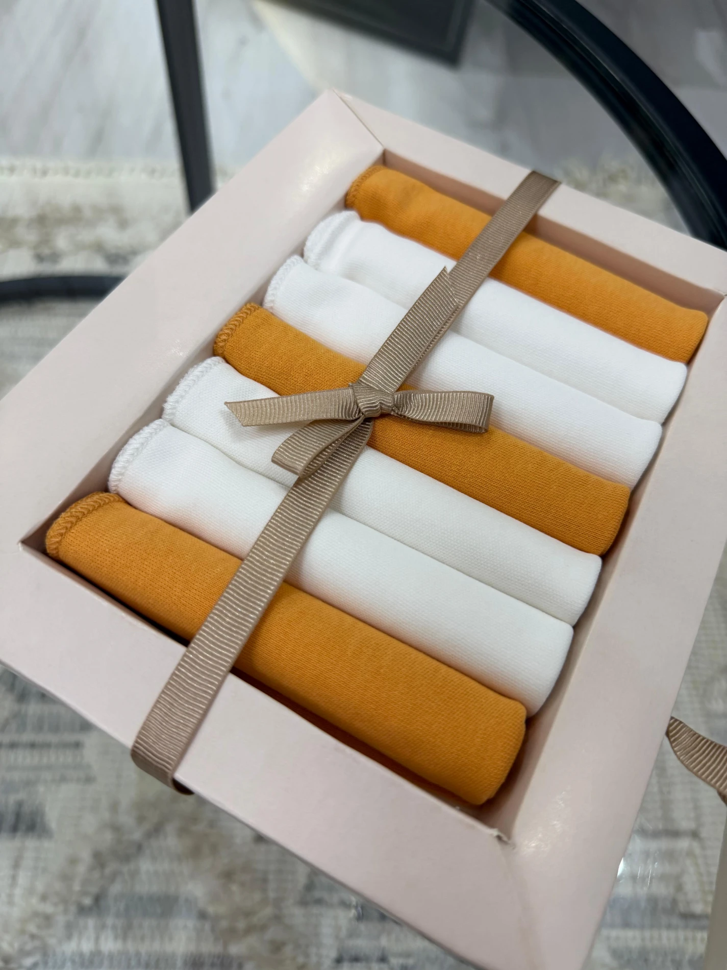 Özel Seri 7'li %100 Pamuklu Bebek Ağız Silme Mendili - HARDAL