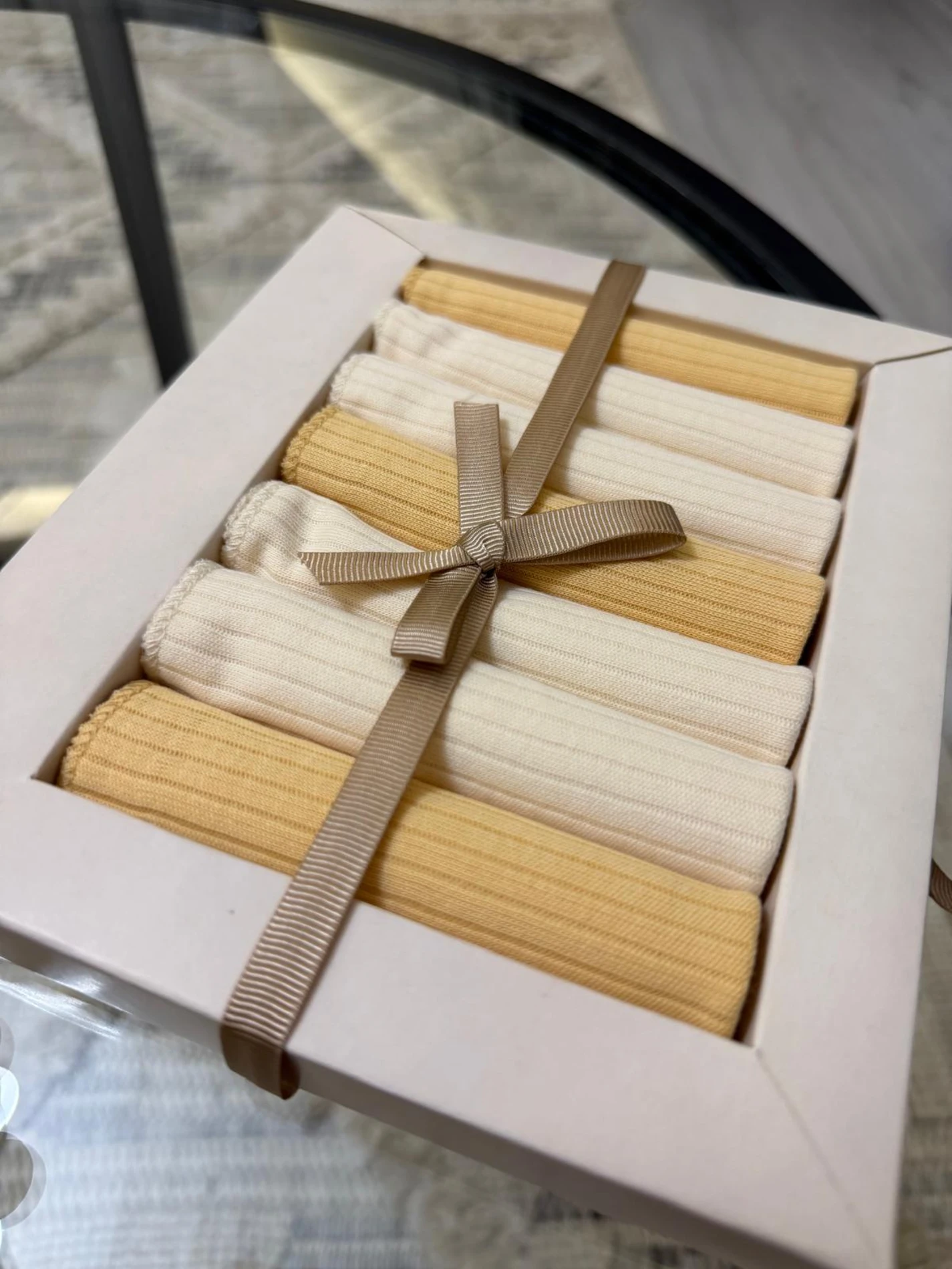 Özel Seri 7'li %100 Pamuklu Bebek Ağız Silme Mendili - HARDAL