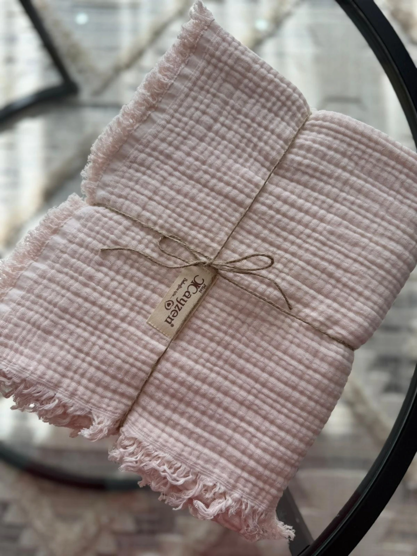 %100 Pamuklu 4 Katlı Müslin Battaniye - PEMBE