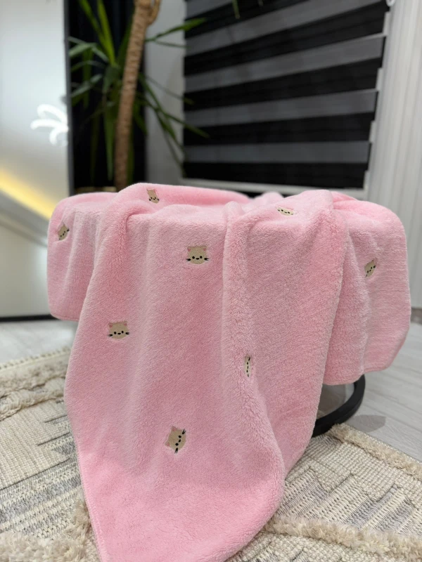 NAKIŞLI WELSOFT 90*100 CM BEBEK BATTANİYESİ - PEMBE